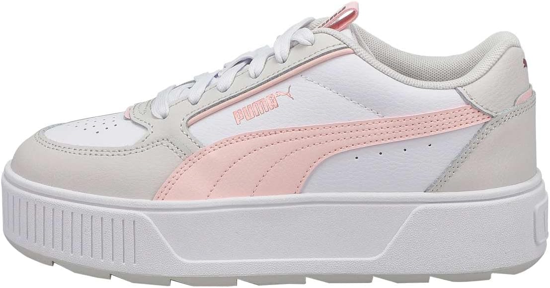 PUMA Women's Karmen Rebelle Lace Up Platform Sneaker Wht/Pink 8 Medium US