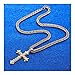 BGDRR Gold-Ton-Kreuz Christus Jesus-Anhänger Halskette Edelstahl Gliederkette Schwere Männer Schmuck Geschenk (Color : Gold)