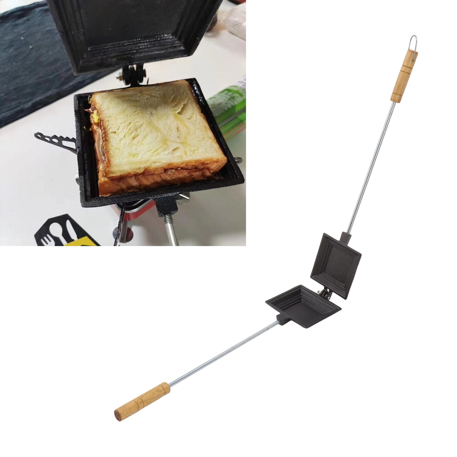 Forma do Pieczenia Kanapek, Przenośny Opiekacz do Gorących Kanapek Z Wygodnym Uchwytem, ​​Toster do Hot Dogów Na Naleśniki Śniadaniowe, Omlety, Tosty Frittatas