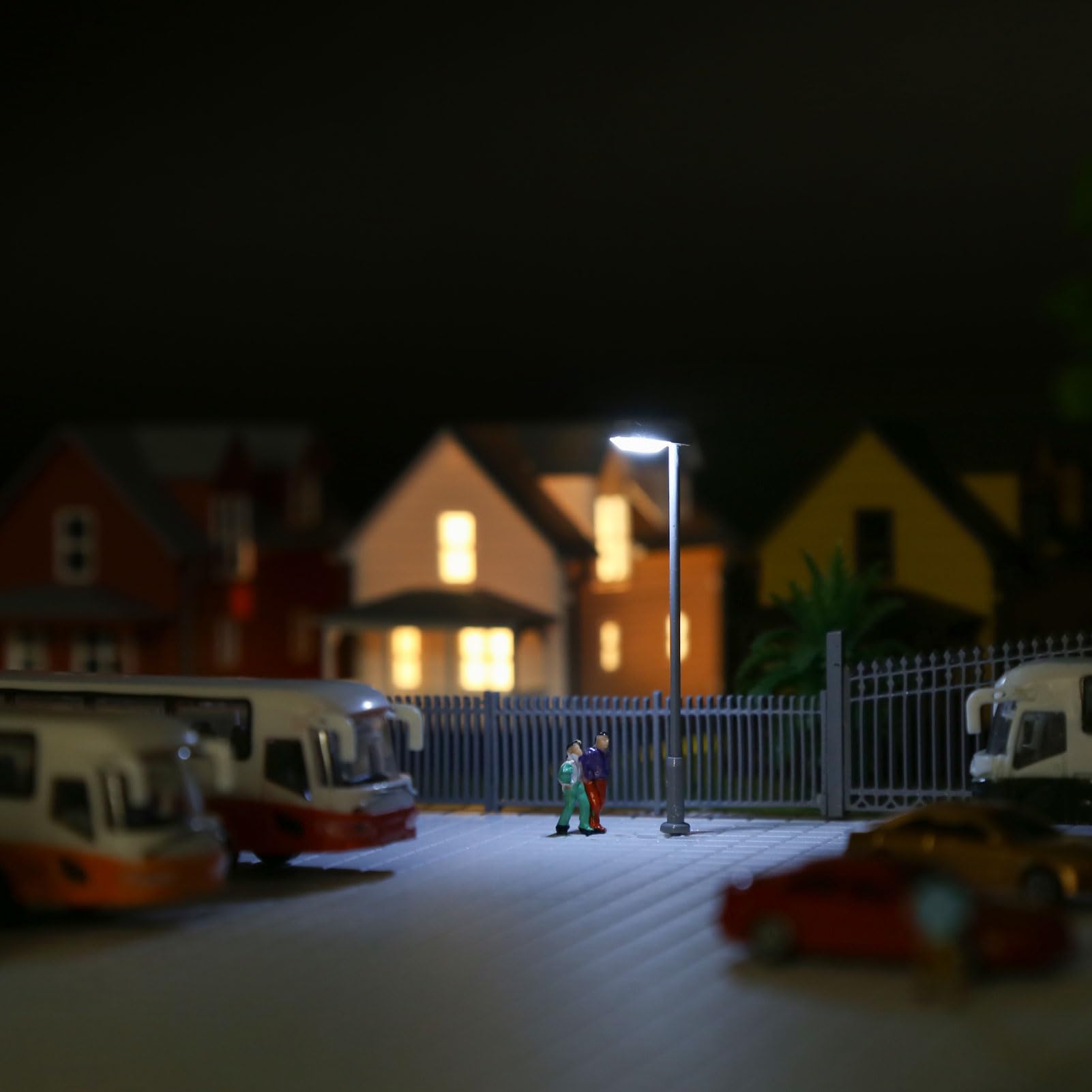 Evemodel 5 piezas modelo lámpara pista N 1:160 iluminación luz de plataforma Paisajismo calle (blanco frío)