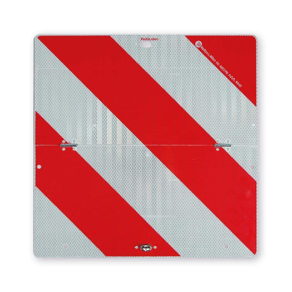 Nachtparkwarntafel Stahlblech horizontal klappbar 423 x 423 mm Parkwarntafel Warntafel rechtsweisend