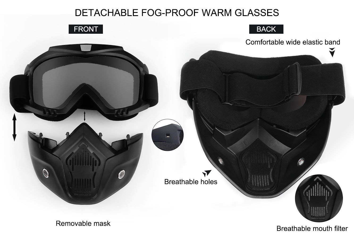 Motorcycle Goggles Mask Helmet Riding Goggles Anti UV Fog Proof Motocross A - 15796737470 - View #3