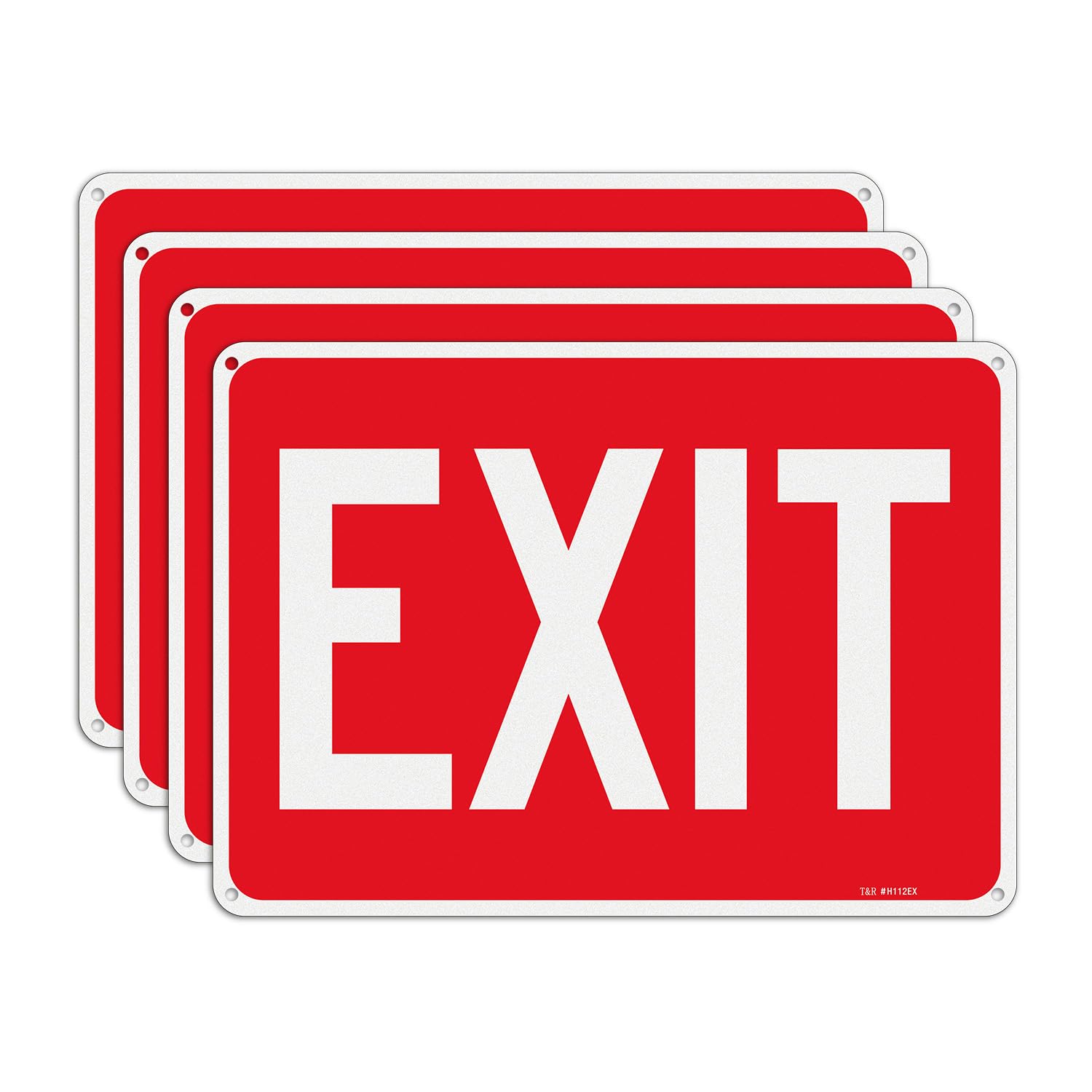 T&R Exit Sign - 2 Pack - 10 x 7 Inches Rust Free .040 Aluminum Reflective - UV Protected, Waterproof, Weatherproof and Fade Resistant - 4 Pre-drilled Holes — Amazon image 10