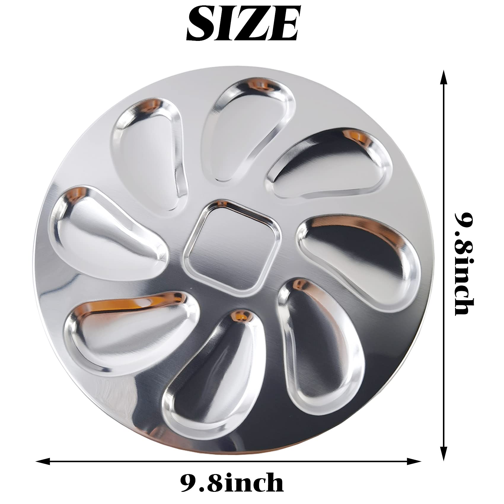 Stainless Steel Oyster Plates - 3 Piece Set -5