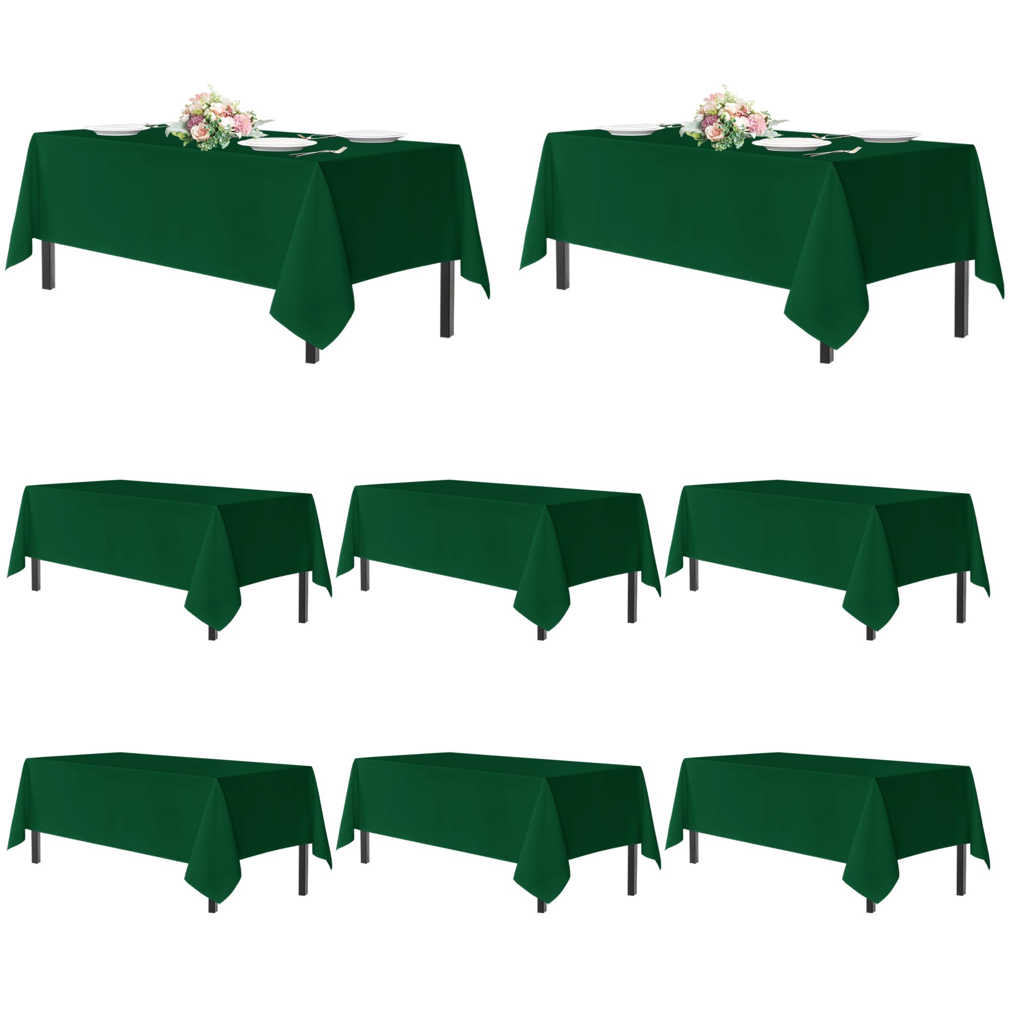 sancua Tablecloths Rectangle, 8 Pack Table Cloth for 6 Foot Tables