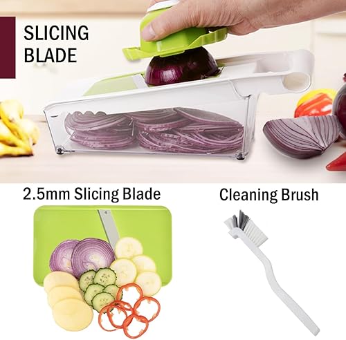 Miniatura 6 de Rallador de queso con contenedor, cortador de verduras 5 en 1, ralladores multiusos para cocina, rallador de caja fácil de limpiar con mango,