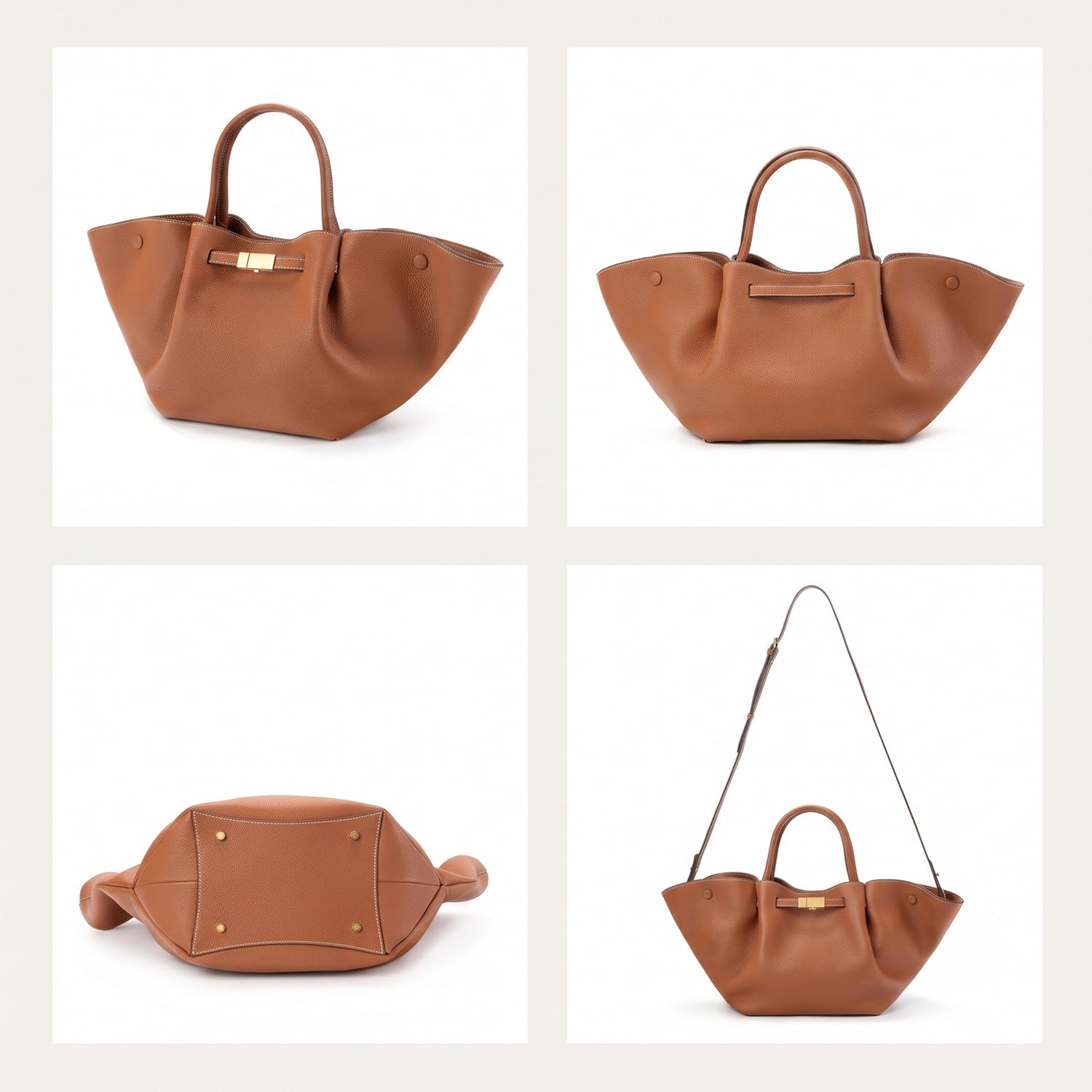 Bolso Dumpling de Cuero Genuino para Mujer Bolso de Mano Gran Capacidad Elegante Bolso Hobo Media Luna para Trabajo Oficina y Diario Negro