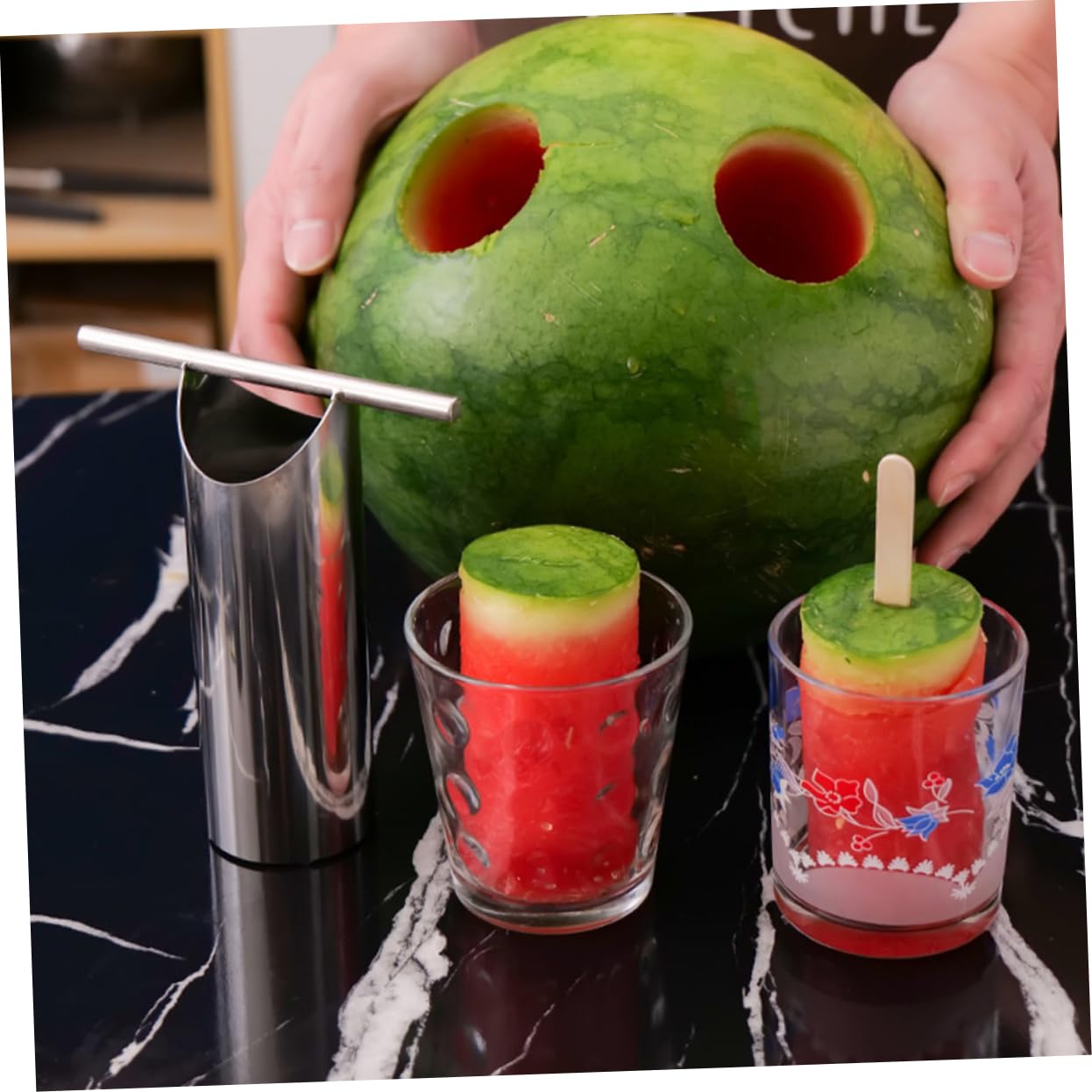 Amosfun 5 Sets Wassermelonen Lochöffner Wassermelonenschneider Metallöffner Für Wassermelonen Metall Wassermelonen Entkerner Entferner Wassermelonen Schneidwerkzeug Obstöffner