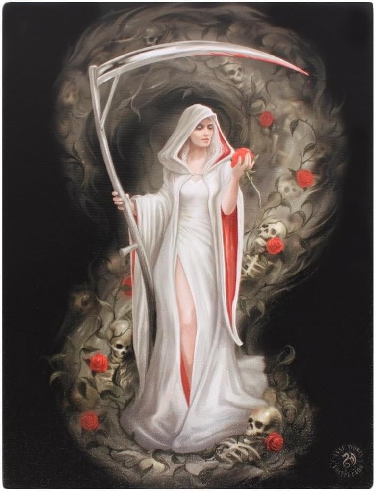 Life Blood - Grim Woman by Artist Anne Stokes Framed Canvas Wall Art