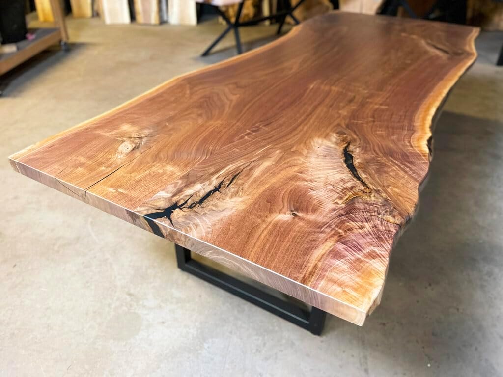 RESINHOMEFURNITURE Modern Natural Live Edge Acacia Wood Dining Table Coffee Table Living Room Table Hallway Table Meeting Table Office Table Counter Table Home Décor (18" Inches Tall, 36 x 20 Inches) image 5