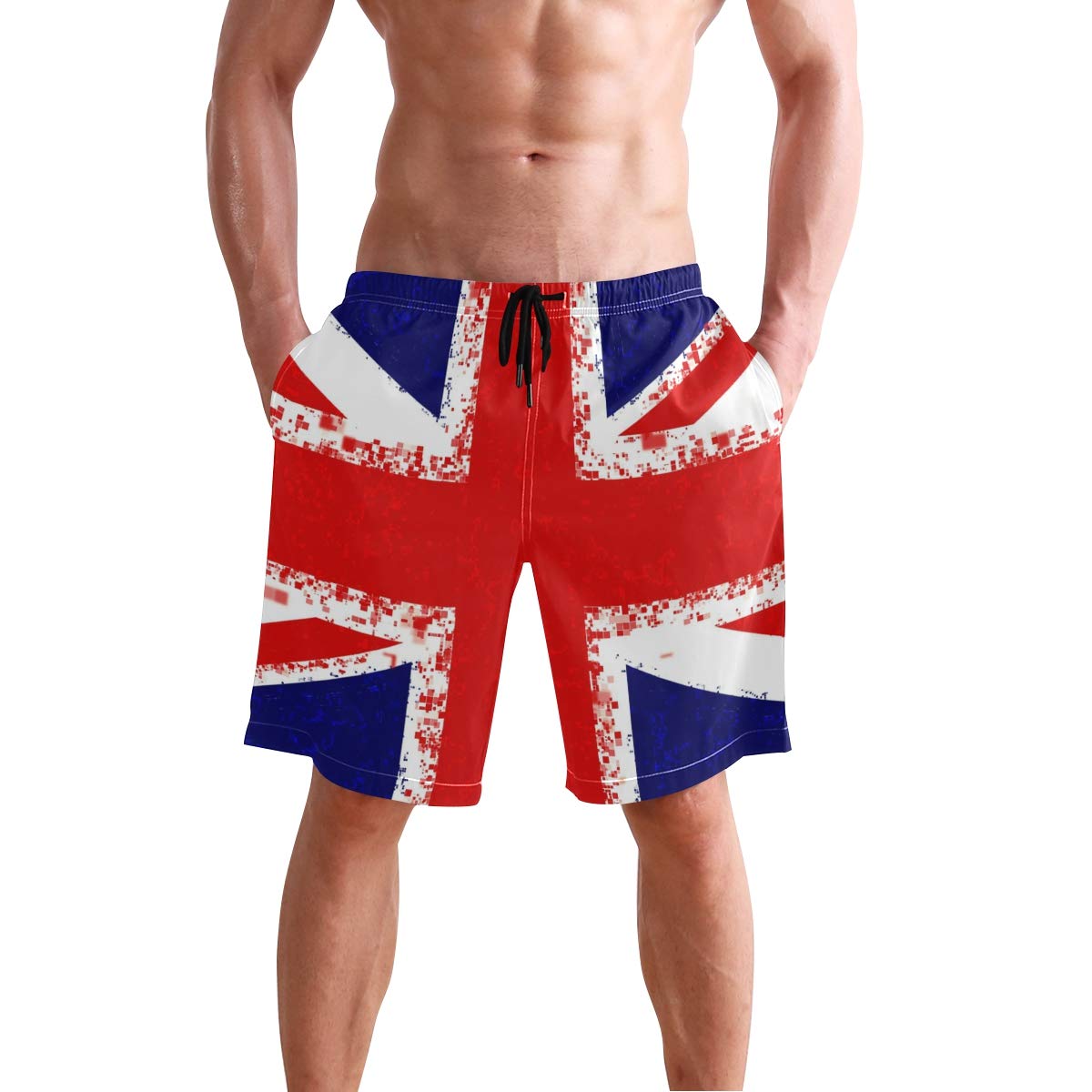Union Jack London Flag UK Board Shorts Quick Dry Swim Trunks Beach Swimwear Multicoloured