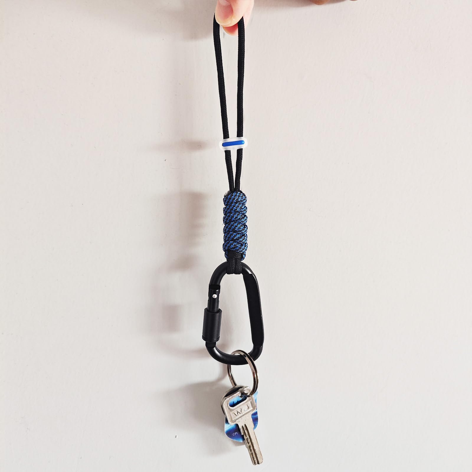 Brelok Paracord / klips z karabińczykiem – metalowy haczyk z pierścieniem Jaymokes D na butelkę z wodą, klucze, plecaki i nie tylko
