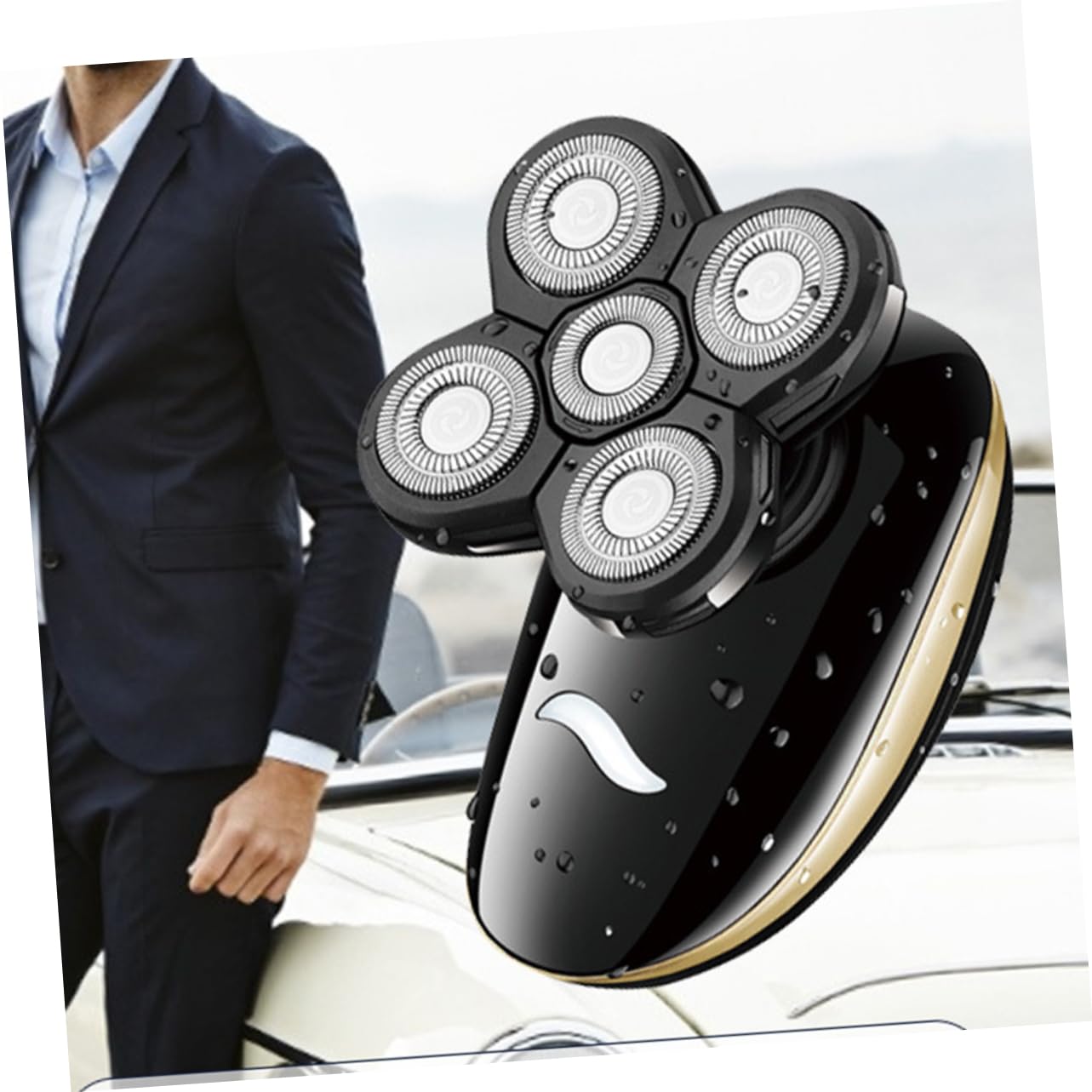 Afeitadora Eléctrica Rotativa Recargable Lavable para Hombres