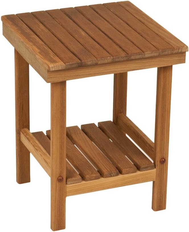 Teak Square Bench or Table | 12 x 12 x 16 H | Plantation Teak | Shaving Stool