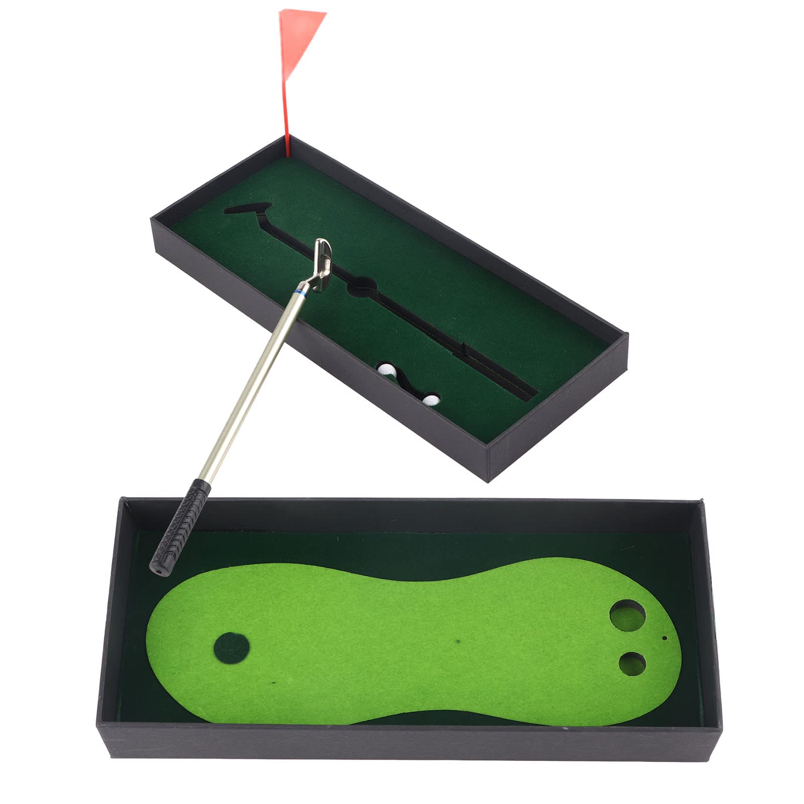 Mini set da golf, set da tavolo per esercitarsi con penna a sfera, putter, palla da golf, tappetino per mettere bandiera