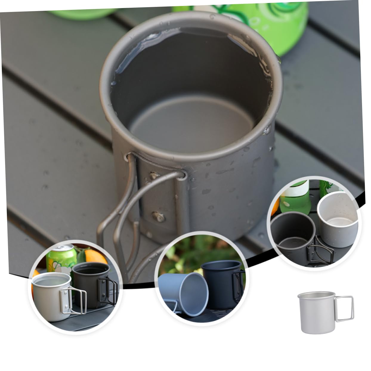 TOYANDONA 2 set Tazza Pieghevole In Alluminio Per Acqua Potabile Manico Per Esterni Da Viaggio Da Campeggio Pieghevole Portatile Contenitore Per Acqua 2 pezzi*2