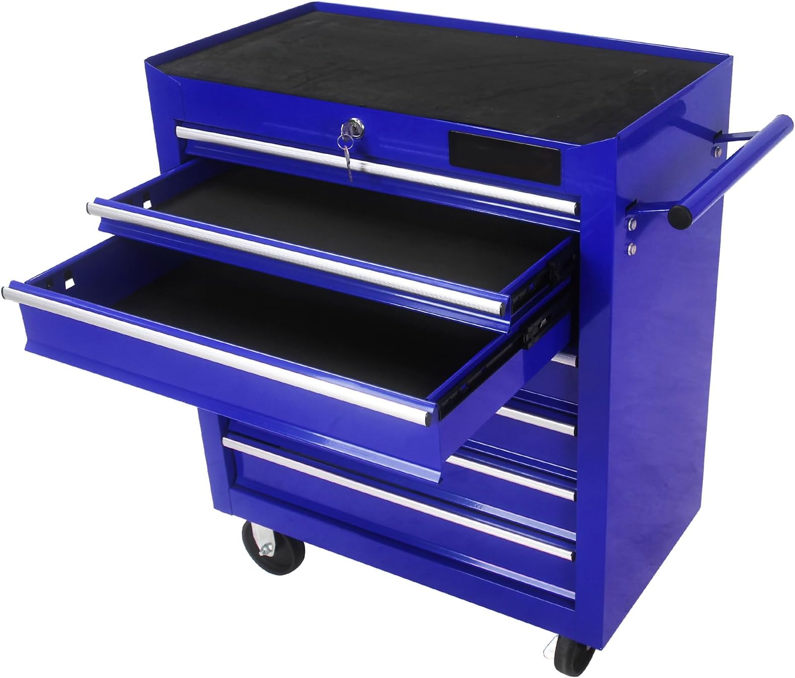 SPOFLYINN 7-Drawer Rolling Tool Chest Lockable High Capacity Tool Box Multi-Functional Storage Cabinet with Drawers Wheels for Garage