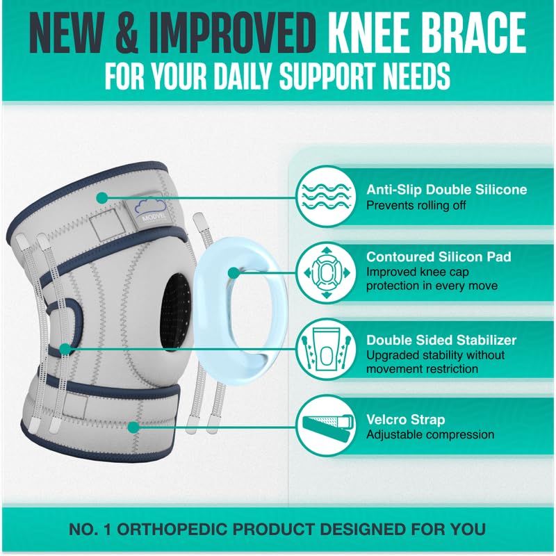 Image of Modvel ELITE Knee Brace for Men & Women - Patella Gel Pads & Side Stabilizers for ACL, Meniscus Tear, Arthritis & Injury Recovery - Maximum Support for Running, Sports & Joint Pain Relief