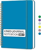 Vista 16 de Taja Cuaderno rayado en espiral para mujeres y hombres, 140 páginas, cuaderno de tapa dura con rayas universitarias para trabajo y toma de notas