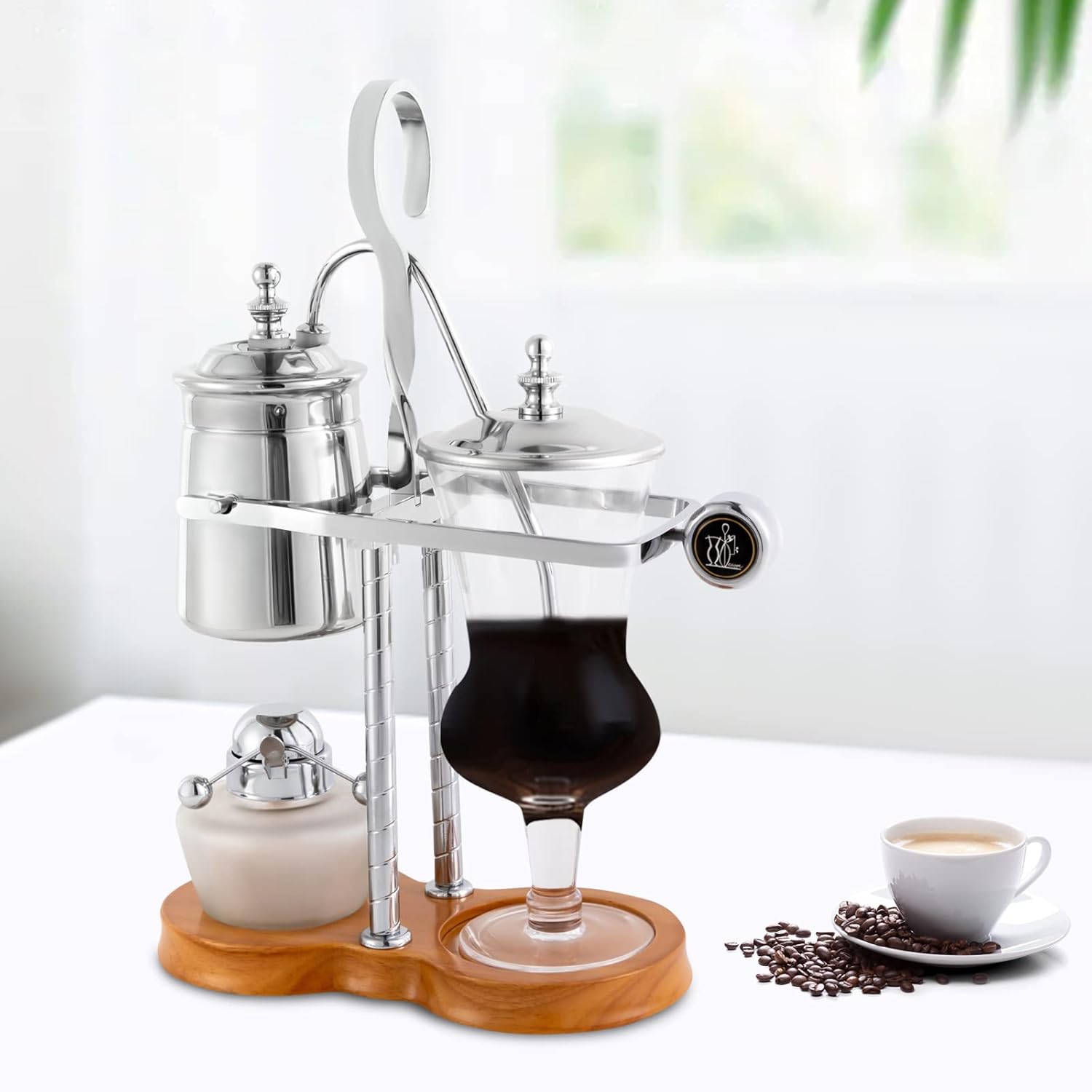 Cafetera Sifón Manual con Lámpara de Alcohol, Capacidad 5 Tazas