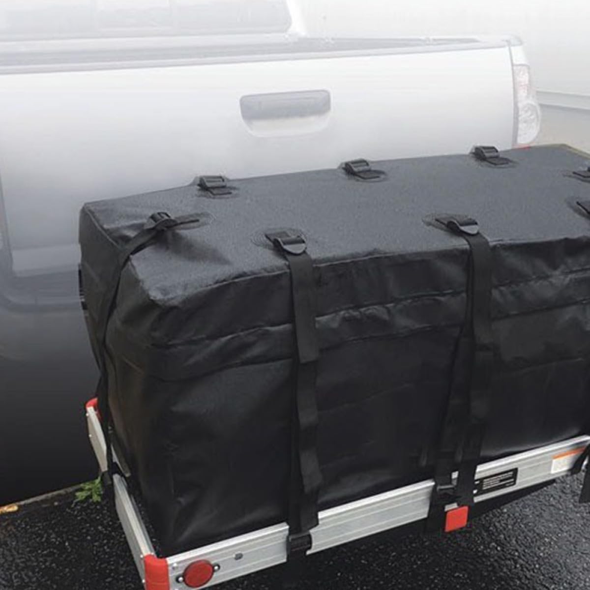 Softshell Dachgepäcktasche aus 600d Oxford Stoff Auto Dachtasche mit 11 Kubikfuß Fassungsvermögen Einfache Montage für Reisen und Fahrzeugtransport