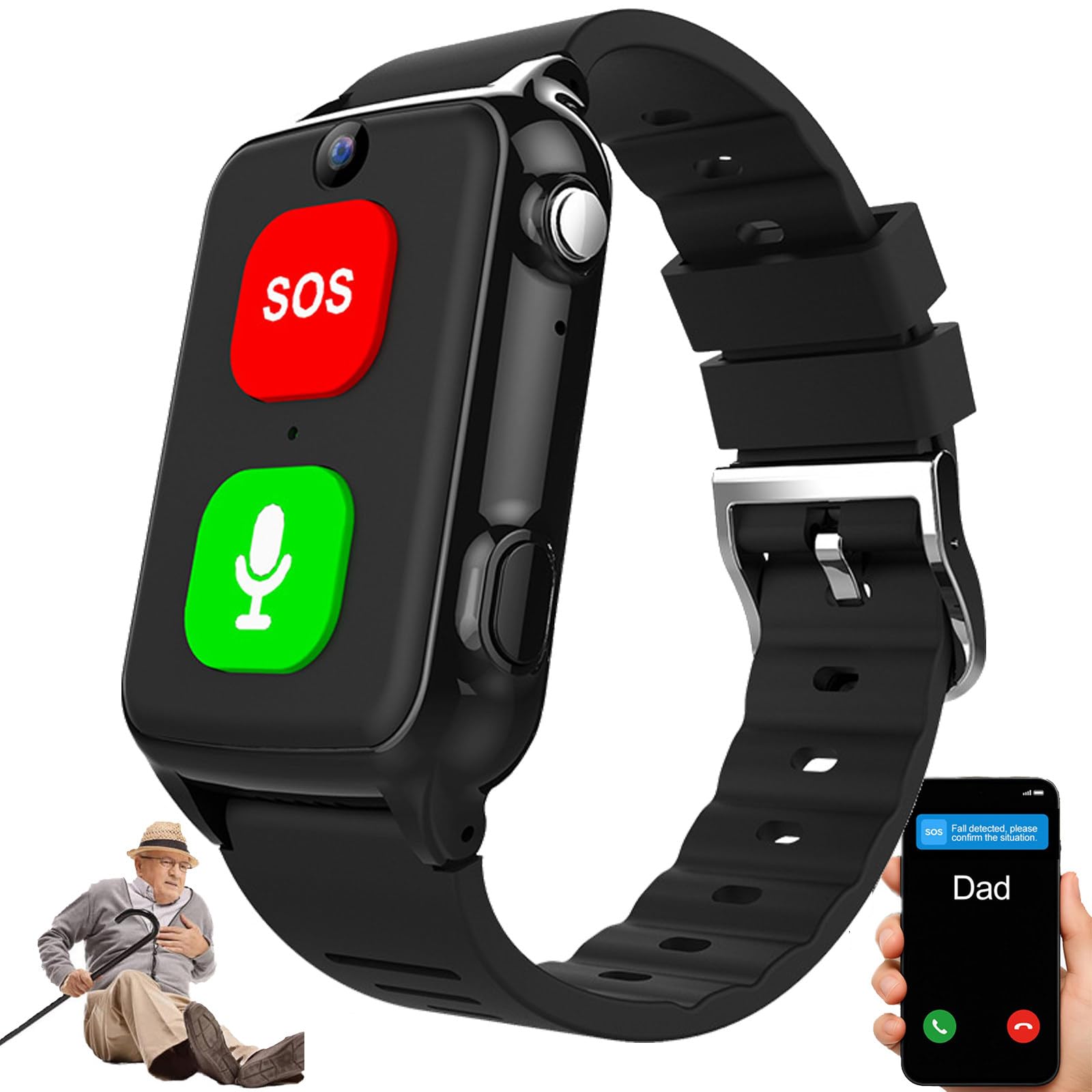 Montre Connectée Anti-Perte pour Seniors avec Caméra B