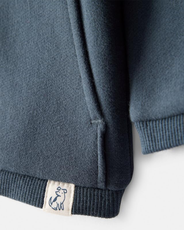 Carter's Baby Boy Daydream Fleece Full Sleeve Zip-Up Sweatshirt | Soft Warm Zipper Hoodie for Cold Weather Navy Blue