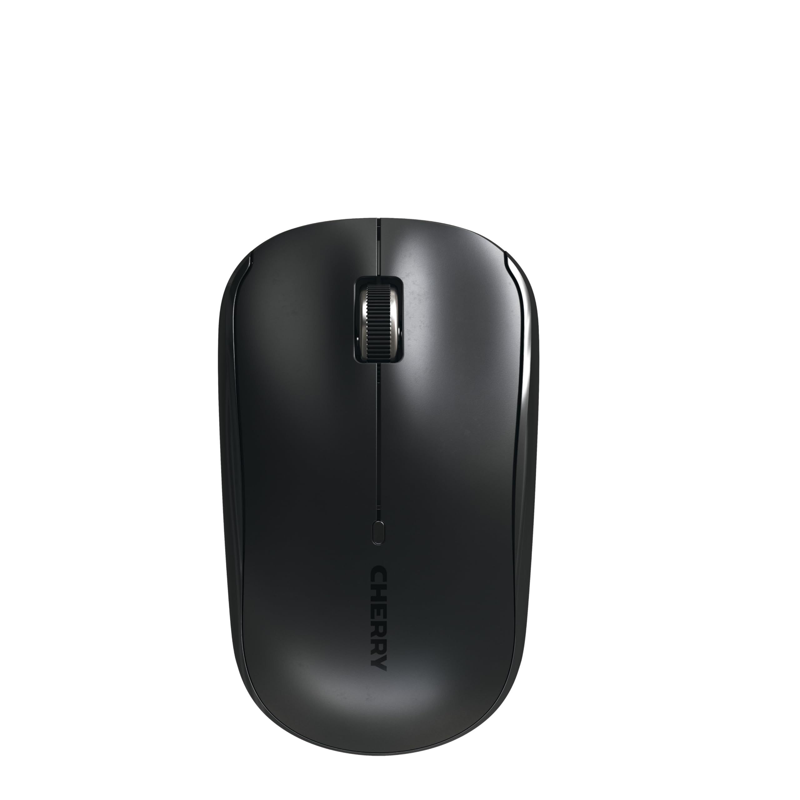 CHERRY MW 2200, Kabellose Laptop-Maus, 2,4 GHz Funk, Beidhändig Bedienbar, 1300 DPI, Verchromtes Scrollrad, inkl. Transporttasche, Batteriebetrieben, Schwarz