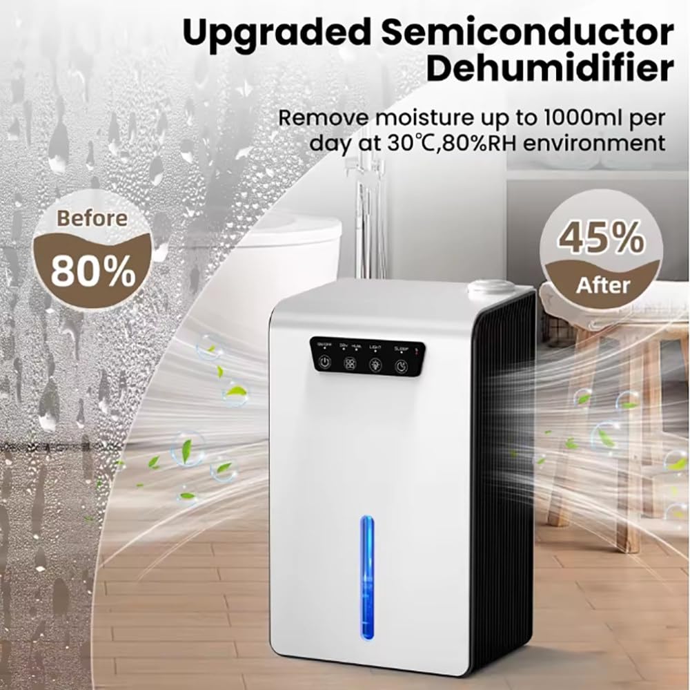 Osuszacz Powietrza Do Domu,Osuszanie/Nawilżanie 2 W 1,Zbiornik Na Wodę 118oz,270 Stóp Kwadratowych,Z Automatycznym Wyłączaniem,7-Kolorowe Światło Led,Cichy Tryb Osuszacza Powietrza Do Sypialni