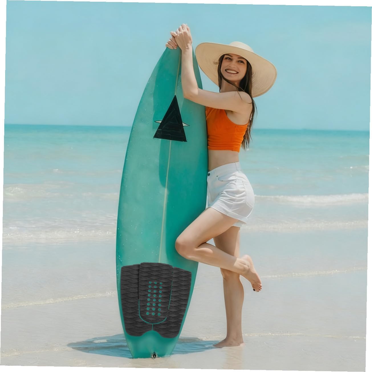 Toyvian 3Pcs Surfboard Traction Pads Maximum Grip Adhesive Tail Pads Non Slip Surfboard Accessories for Beginners Pros Durable Design for Enhanced Performance and Stability