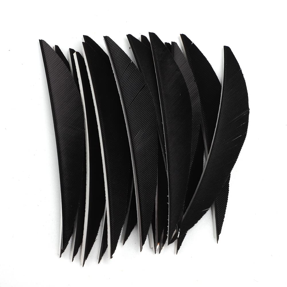 ACCMOS 3" Archery Fletching Banane Shape Arrow Feathers Hunting Arrow Wing Turkey Feather DIY Arrow Accessory 50pc (Black)