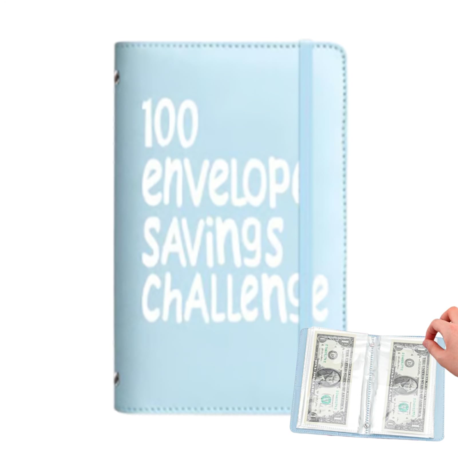 100 Envelopes Money Saving Challenge, 100 Envelope Challenge Binder to Save $5,050 - Money Saver Budget Binder Book with Pouches, Moneys Saving Wallet Budget Binders