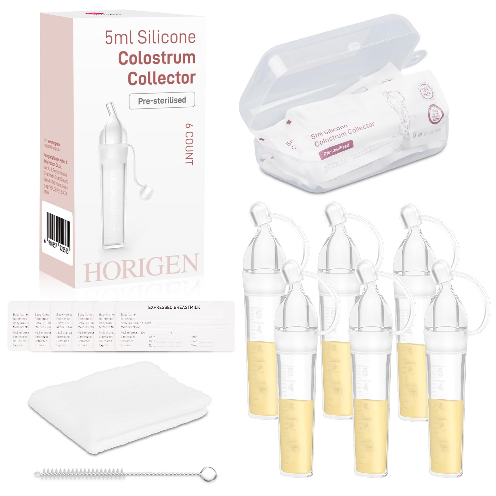 Photo 1 of *FACTORY SEALED* Horigen Colostrum Collection Kit, Catch, Feed & Store Portable Colostrum Container, Leakproof, Reusable Breast Milk Collector BPA-Free, Heat & Freezer Resistant Multi-use Collector, 5ml/6pcs