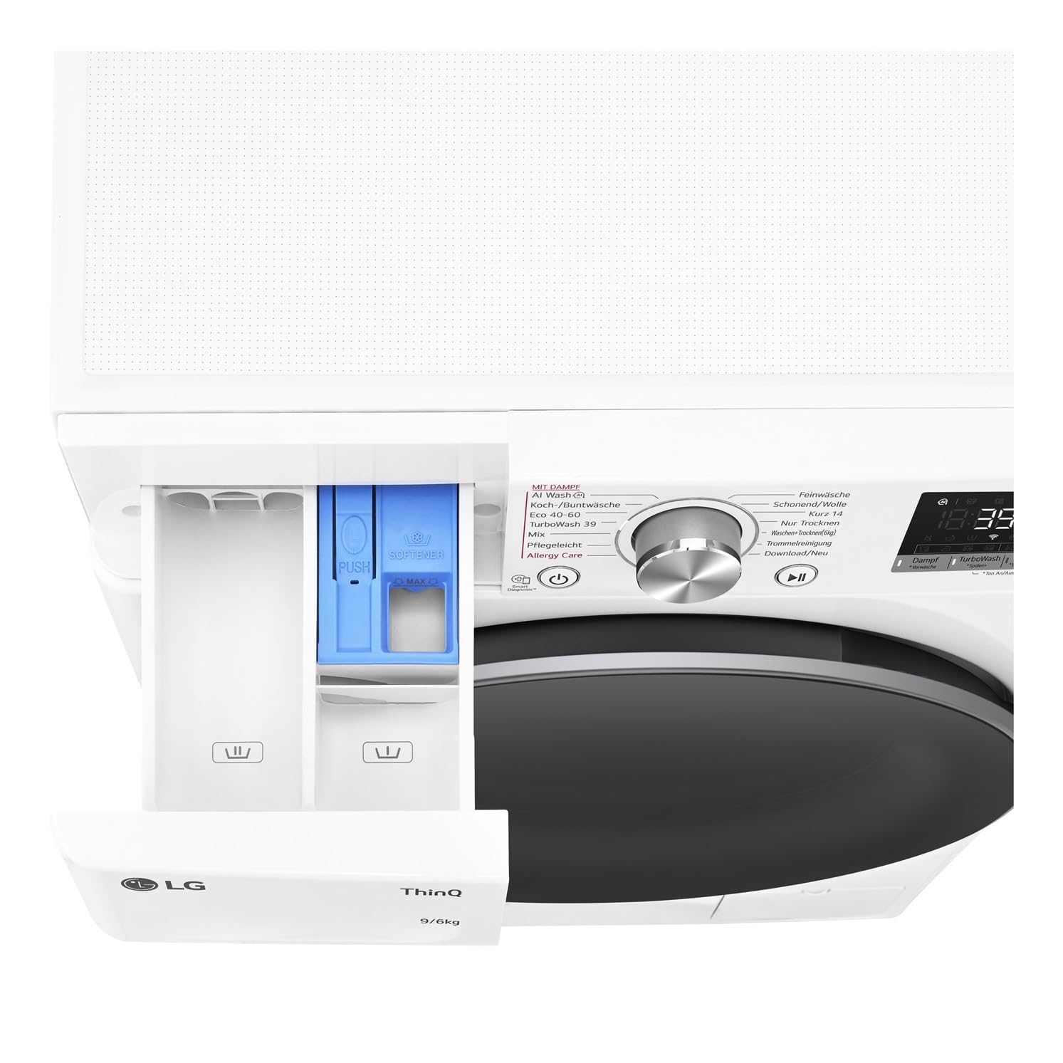 LG Electronics Frontlader-Waschtrockner 9-6 kg 1360 U/min AI Direct Drive Wi-Fi Tiefenreinigung mit Dampf TurboWash Aqualock 62 x 60 x 85 cm Weiß
