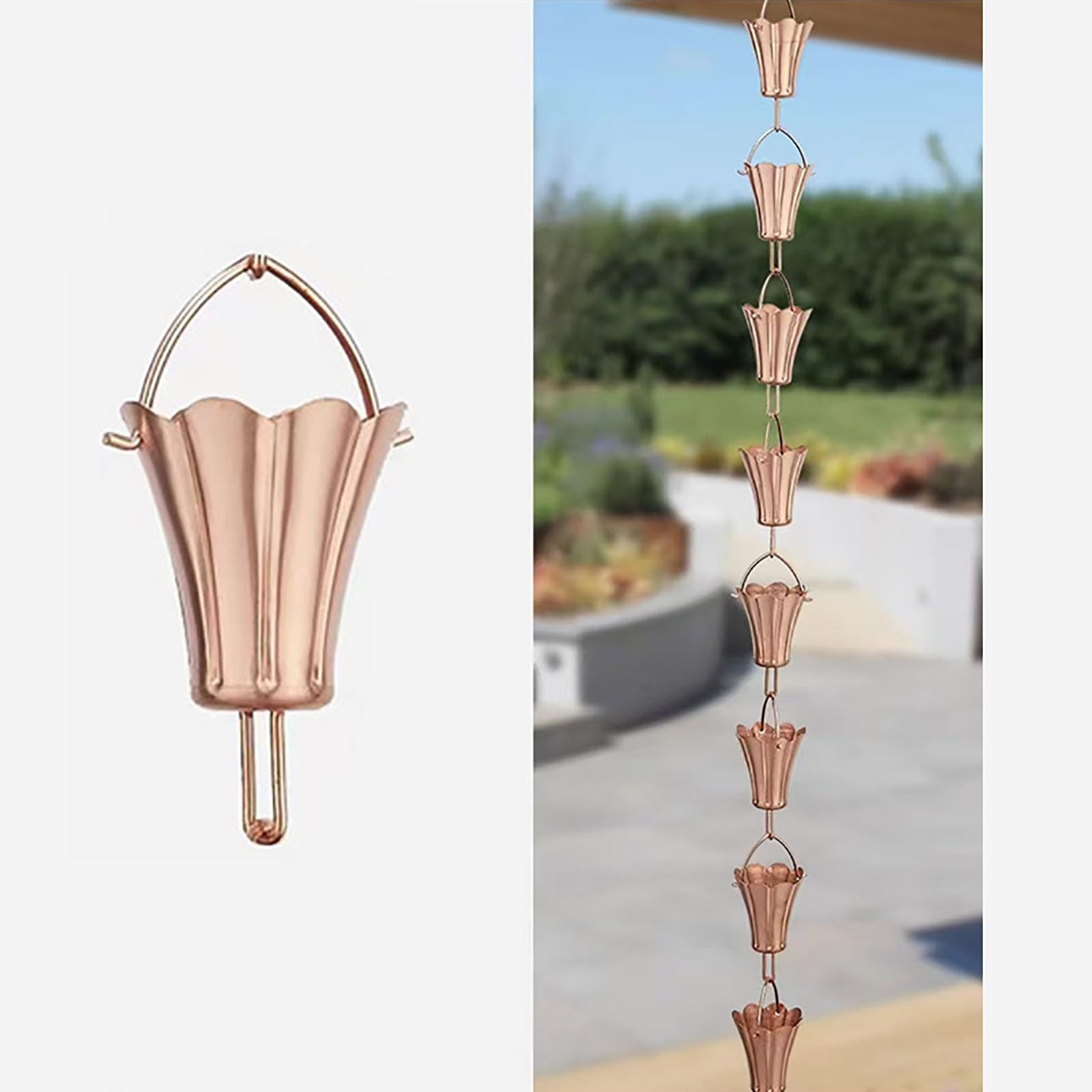Regenkette,Regenablaufkette,dekorative Regenketten Für Außen, Regenrinne,Regenkette Für Dachrinnen,dekorieren Sie Ihr Haus Und Garten(I)