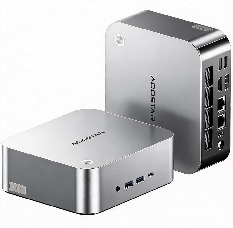 AOOSTAR Mini PC para jogos MACO AMD R7 6850H com LPDDR5 24GB RAM SEM SSD/OS, MIni PC 3*M.2 Slots, Dual 2.5G LAN/USB4; Porta Oculin; Ideal para servidores domésticos e Mini NAS All-Flash