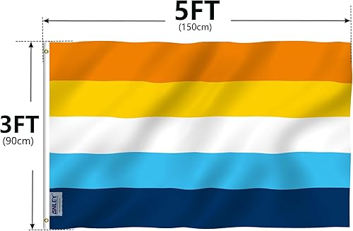 Vista 11 de ANLEY Fly Breeze - Bandera de orgullo Agender de 3 x 5 pies, color vivo y a prueba de decoloración, cabecera de lona y doble costura, bandera