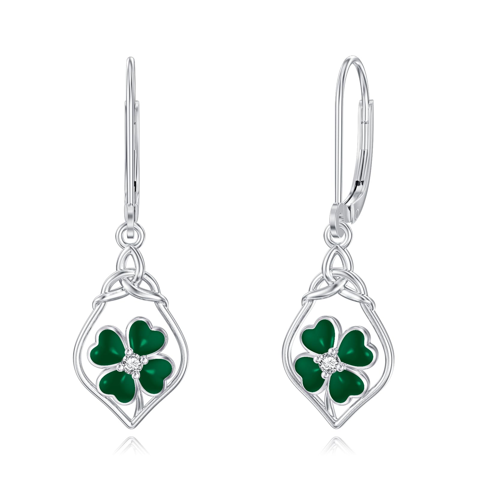 Lucky Mama Shamrock Dangle Earrings - St. Patrick's Day Earrings - Glowforge