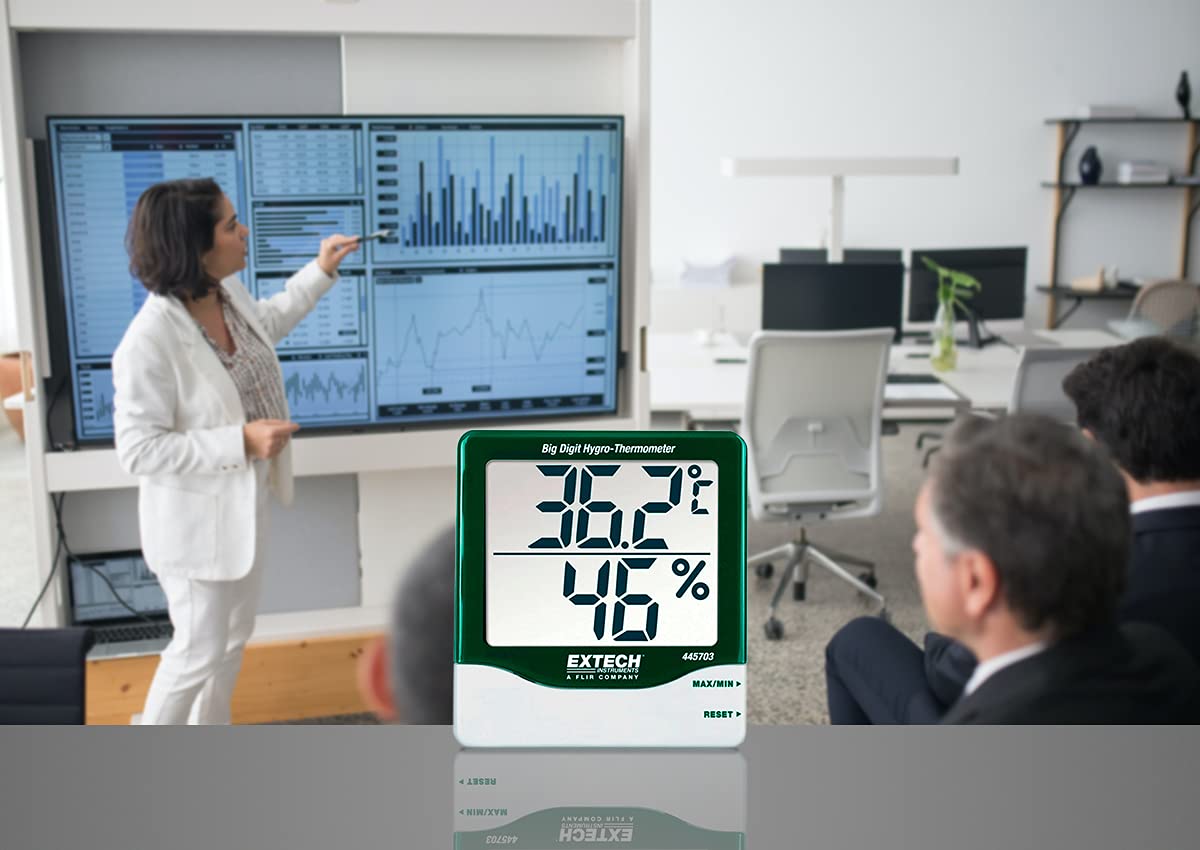 Extech Großziffriges Hygro-Thermometer, 1 Stück, 445703