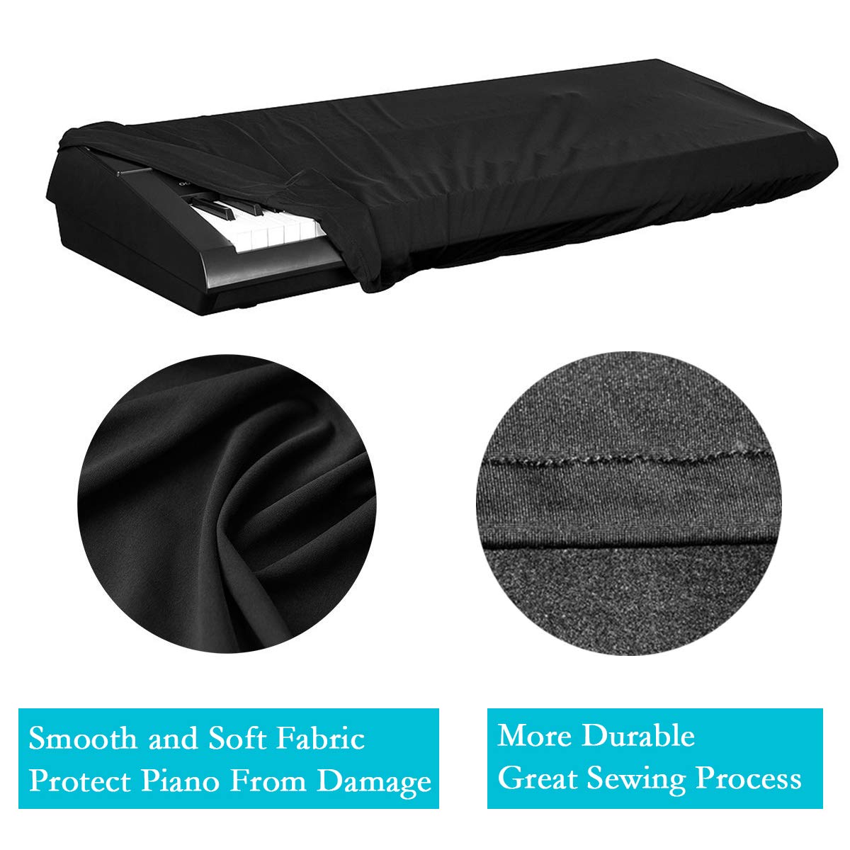 Housse de Protection pour Clavier Piano 88 touches, Couverture de Piano Electronique, Couverture anti-poussière pour Piano Numérique, Yamaha, Roland, Consoles (88 Clavier)