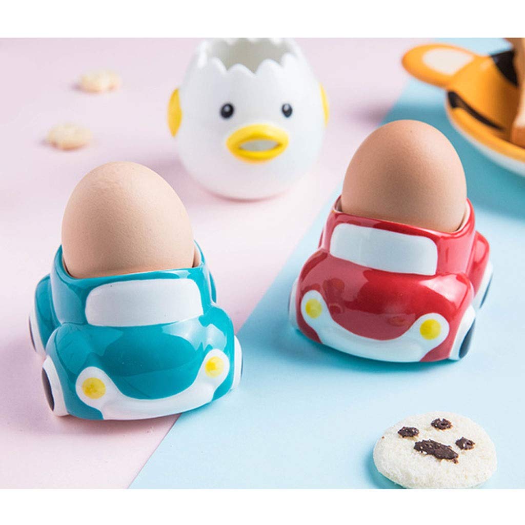 Fouet de cuisine COQUETIER mignon doux en céramique bouillies coquetier for le petit déjeuner Brunch forme de voiture Fouets pour la cuisine (Color : Natural)