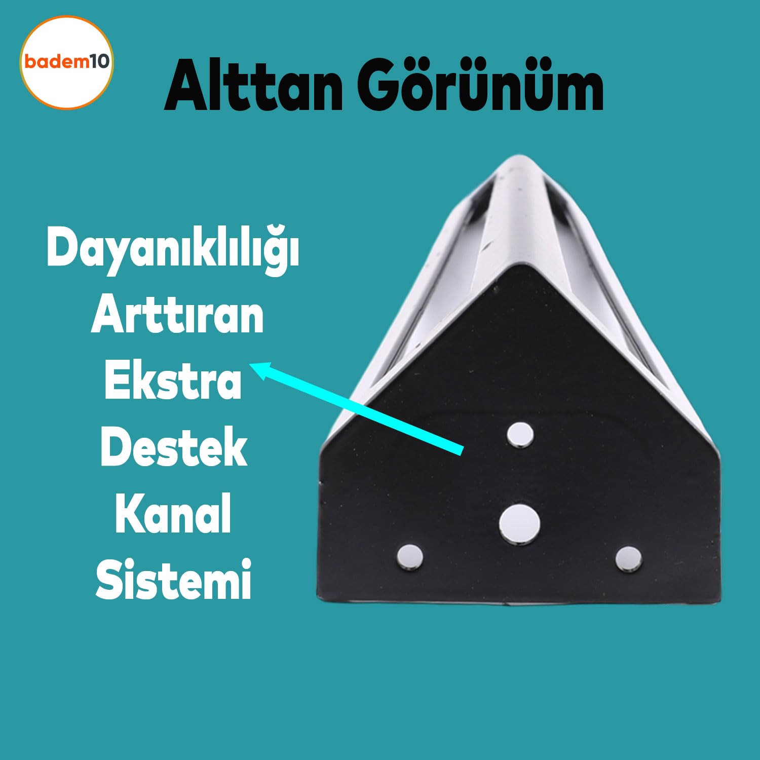 Badem10 Ovit Koltuk Baza Sehpa Masa Ayağı Metal Ayak 20 Cm Siyah