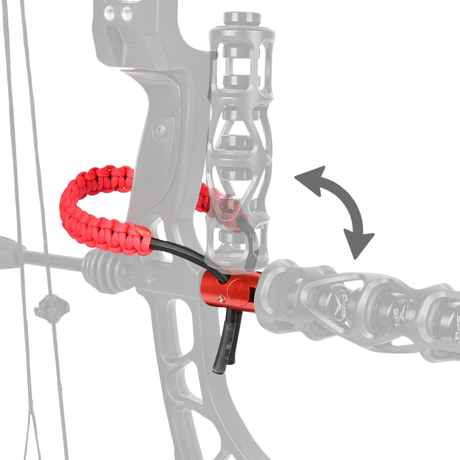 SPG Archery Bow Wrist Sling - Bow Wrist Strap with Quick Disconnect, Compound Bow Wrist Sling Adjustable Bow Strap for Recurve Compound Bow Hunting Targeting Accessories (Red)