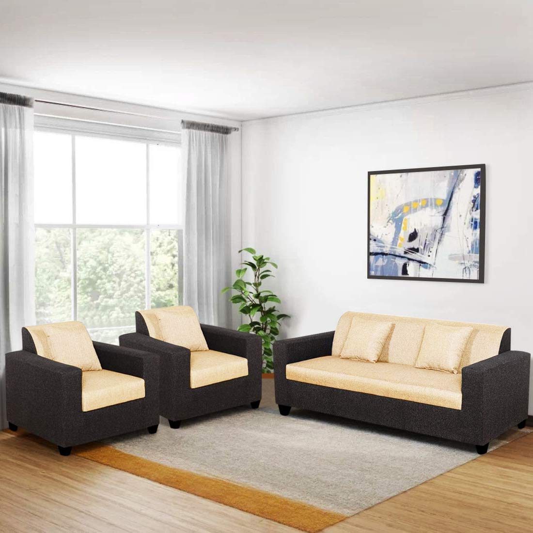 EFurniture 5 Seater Sofa Set Home Sofa Set Sofa Set 3+1+1 Living