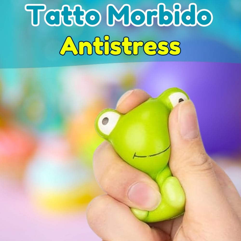 24 PCS Squishy Animali + Sacchetti Regalo Singoli, Giochi Antistress, Tocco Morbido, Espansione Lenta, Gadget Compleanno Bambini, Regalini Fine Festa Dopo Invitati | Pack 24 Squishy + Sacchetti Regalo