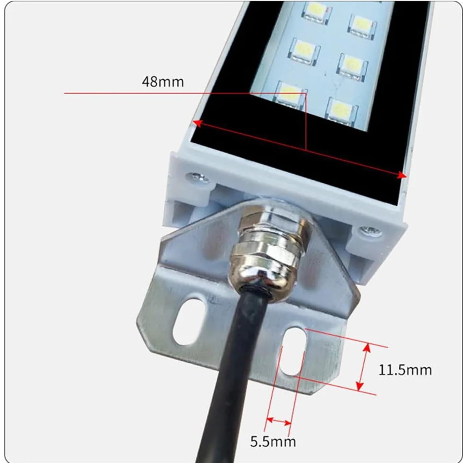Lampa robocza LED CNC, przemysłowa lampa tokarska ze stopu aluminium, wodoszczelna IP67, oświetlenie warsztatowe LED do warsztatu (1080 mm, 24 V)