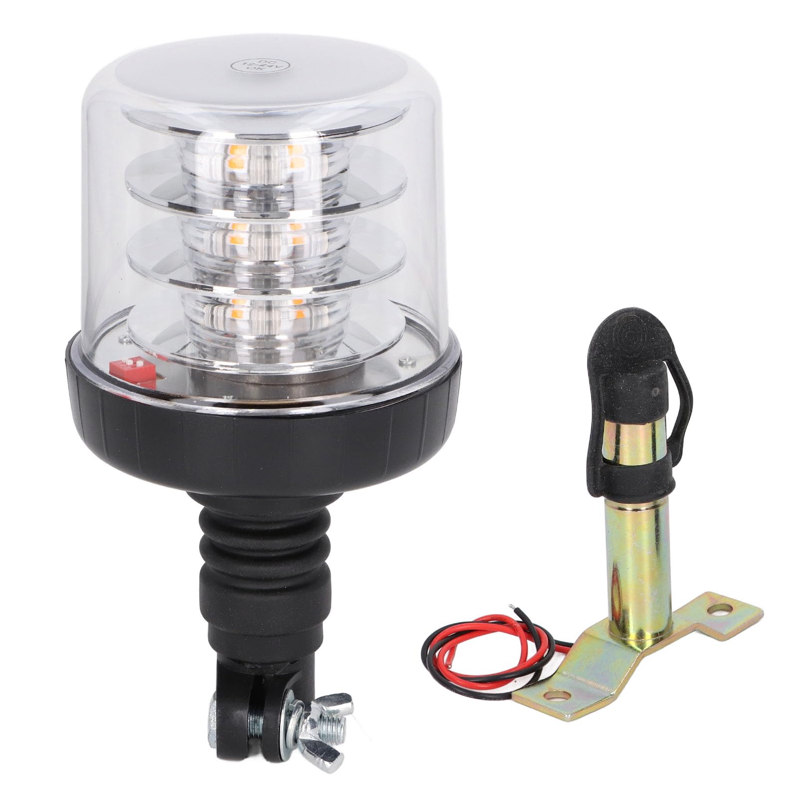 Luz LED giratoria de 54 W con rotación de 360 grados, baliza de advertencia de emergencia con 18 LED de alta potencia, CC 12–24 V, para seguridad del tráfico en obras y vehículos