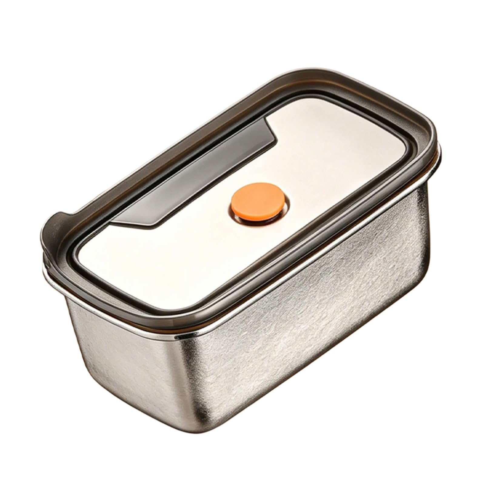 Lunch Storage Box with Metal Body and Fitted Lid, Food Container for Packed Meals, Leftovers, and Fridge Storage Metal Lunch Container Meal Prep Box Leftovers Fridge Organizer Sealed Food Use