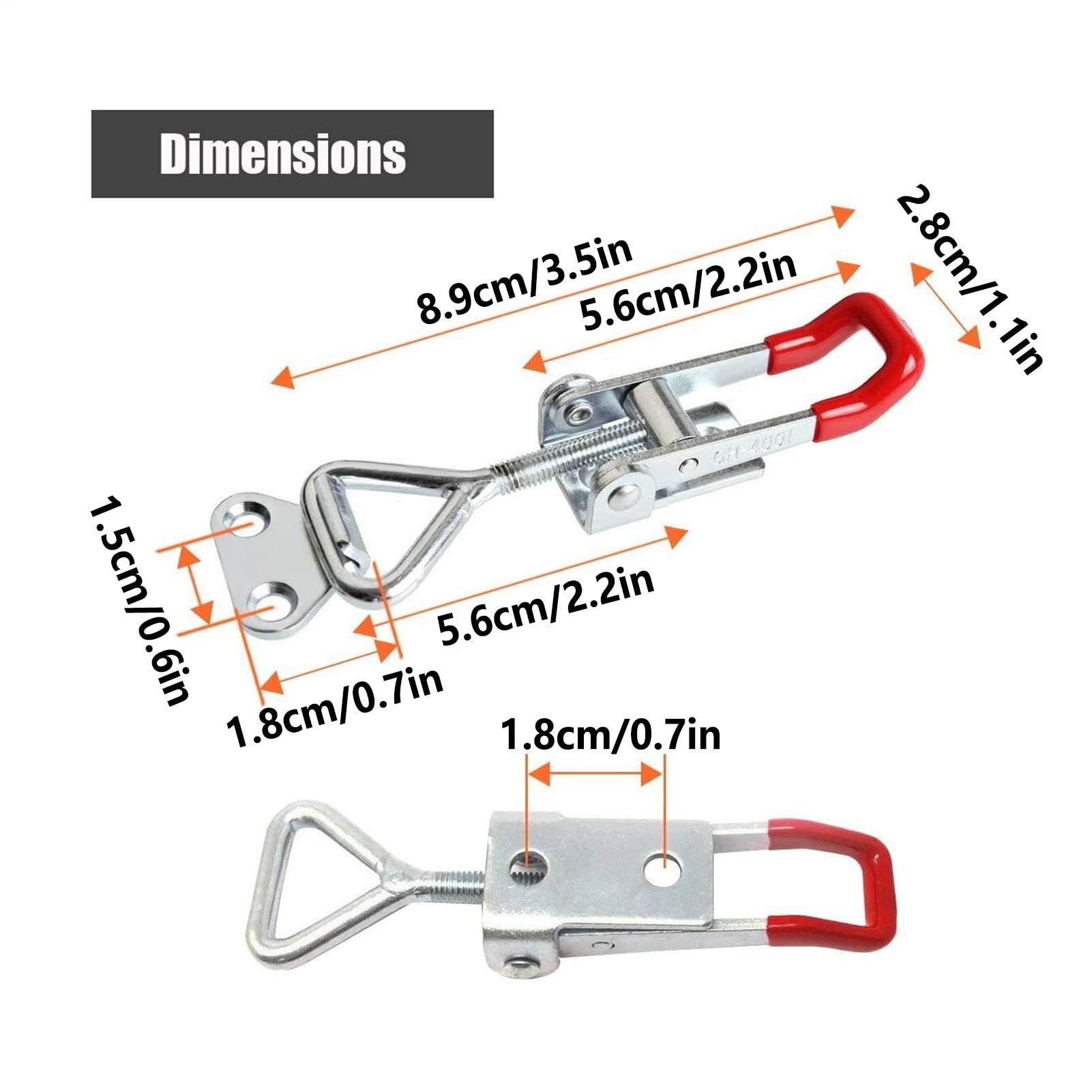 Toggle Latch – Juego de 10 piezas ajustables | Heavy Duty Rustproof Over Center Latch Replacement For Door, Cabinet, Lid, Box, Drawer, Freezer, Grill, Compartment, Home & Boat Hardware