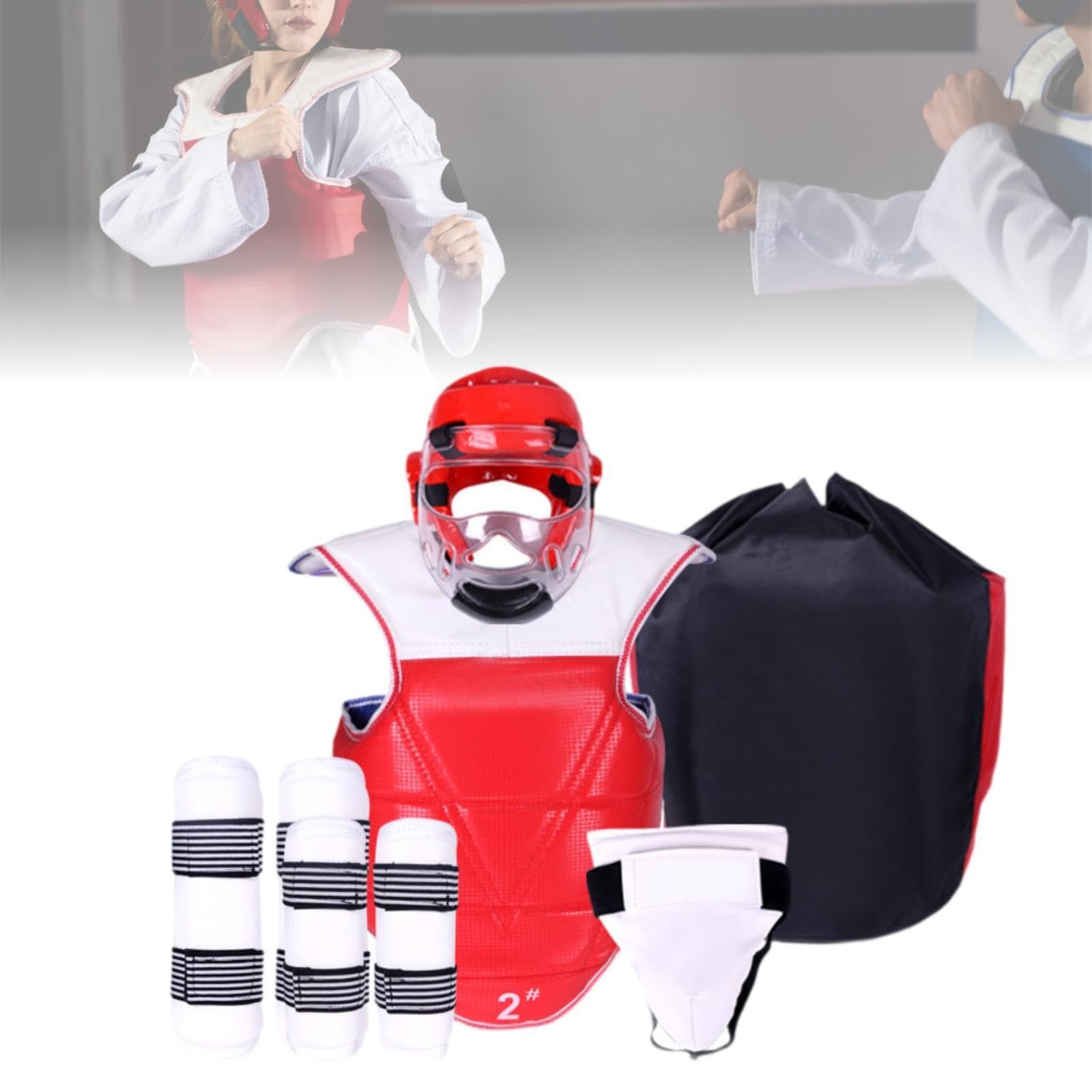 Perfeclan Conjunto de Equipo de Entrenamiento de Kárate, Casco de Boxeo, Soporte Reforzado, Protector Cómodo para Taekwondo, Equipo para Entrenamiento de Boxeo